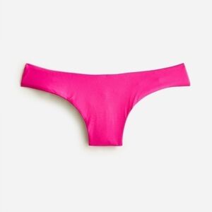 NWT J. Crew Radiant Fuchsia Pink Curved Waist Cheeky Bikini Bottoms Sz M